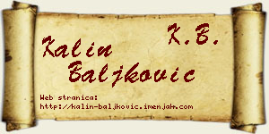 Kalin Baljković vizit kartica